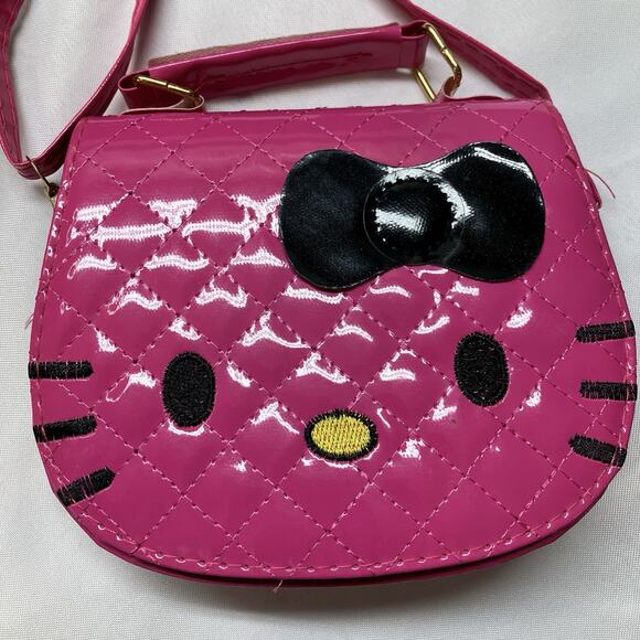 Hello Kitty Clutch Purses Small Bag With Extra Strap (3) Gold Pink White 7” X 7” - Picture 7 of 12